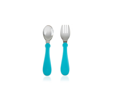 Set Cubiertos Con Metal | Celeste  Babyjem