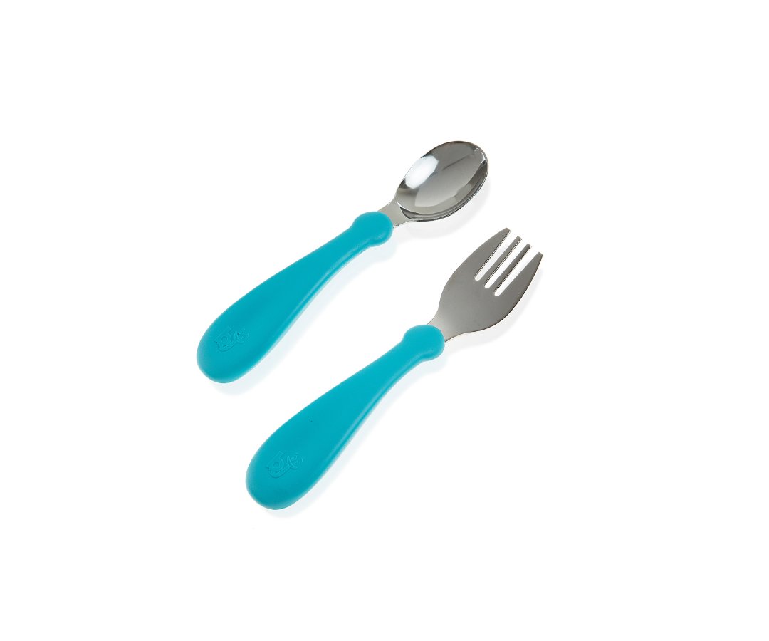 Set Cubiertos Con Metal | Celeste  Babyjem