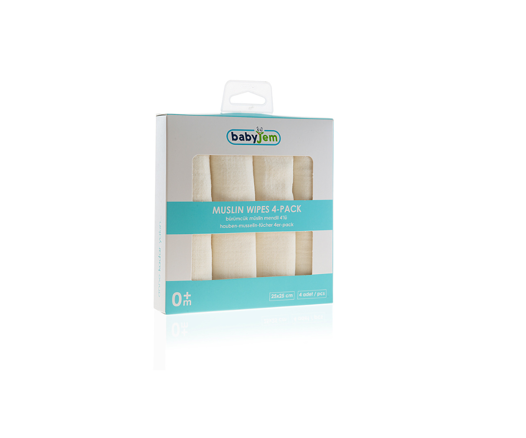 Toallitas Muselina Set X4  PZS Ecru  Babyjem