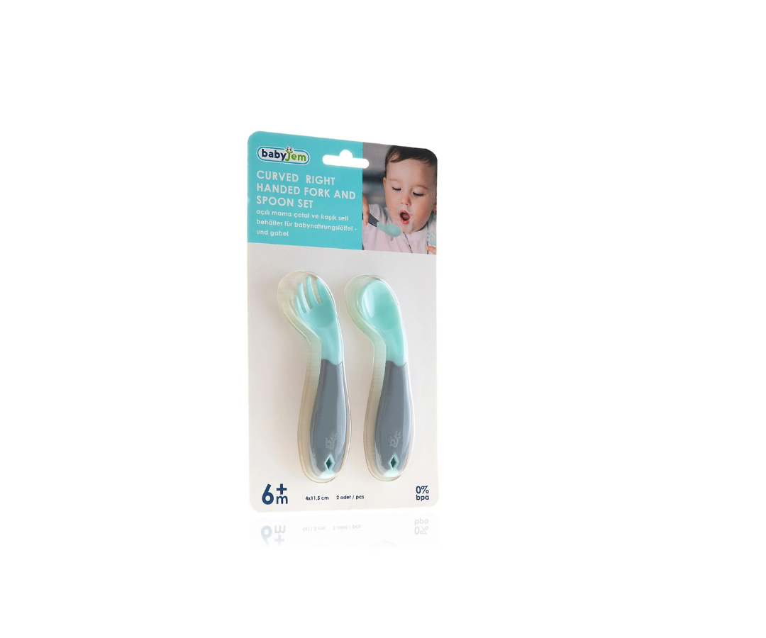 Set Cubiertos Angulado | Green  Babyjem