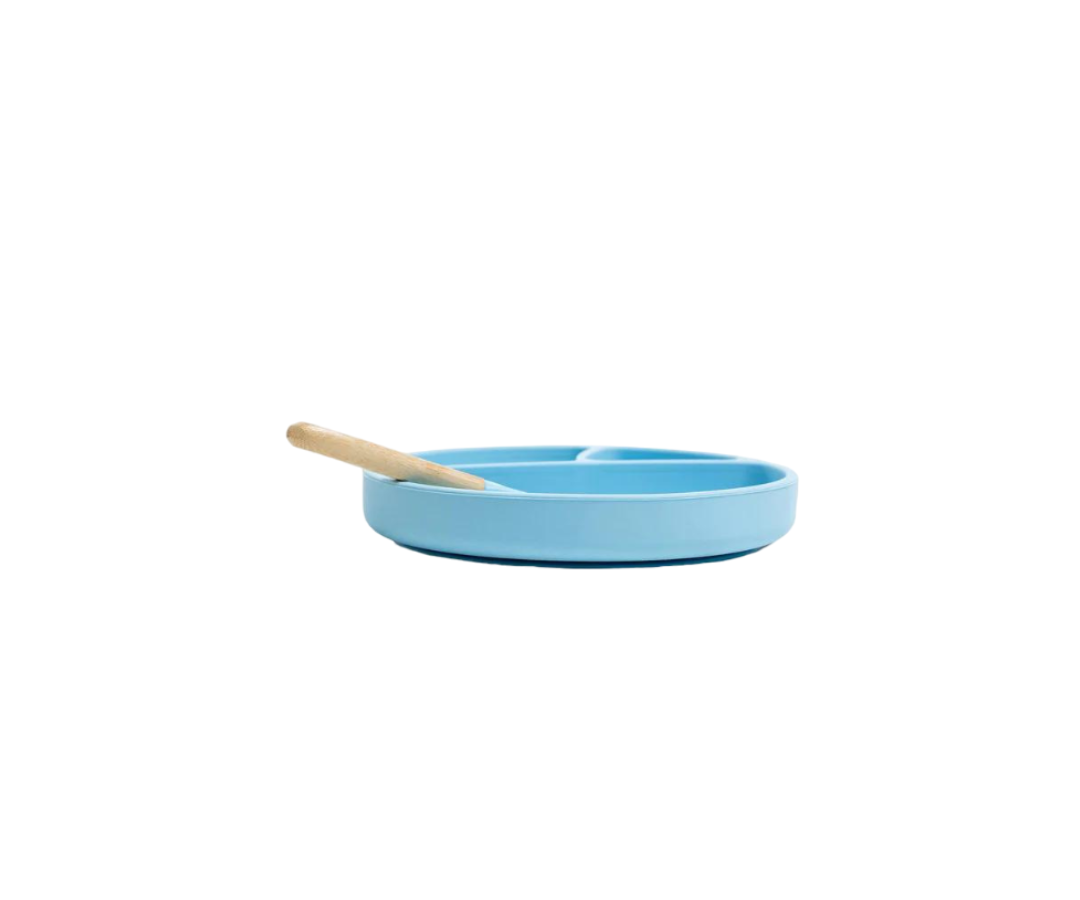 Plato Con Divisiones Azul Minikoioi