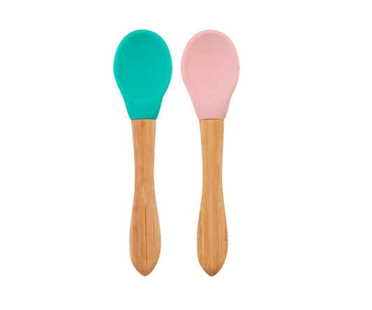 Set De Cucharas Verde Y Rosado Minikoioi