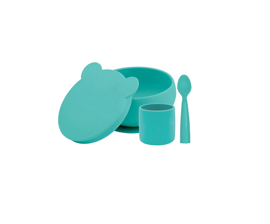 Set Bowl - Vaso Y Cuchara Verde Minikoioi
