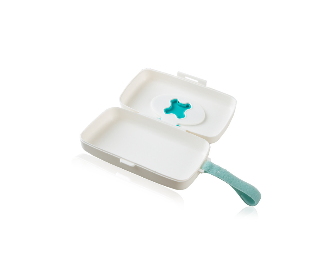 Contenedor  Toallitas Húmedas | Blanco - Turquesa  Babyjem