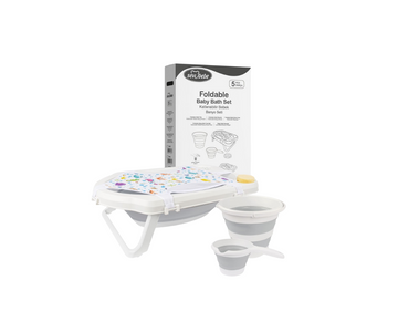 Combo Bañera Plegable 5 Pcs | Gris Sevibebe
