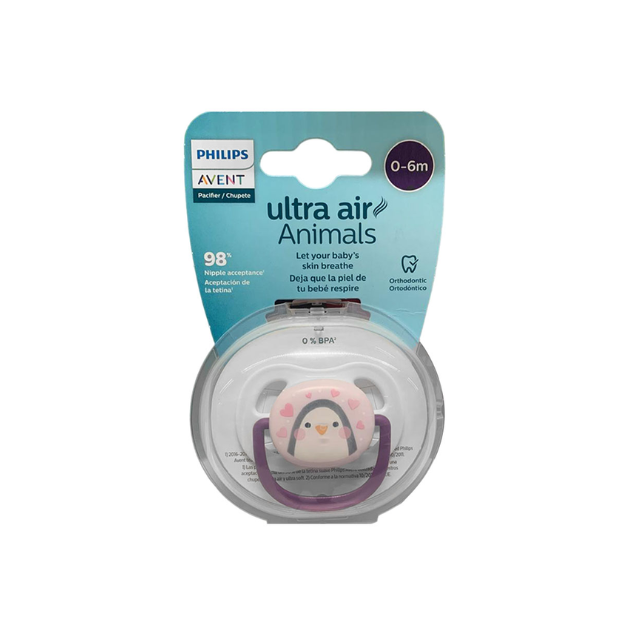 Chupón Ultra Air 0-6M x1 Pingüino | Niña - Avent