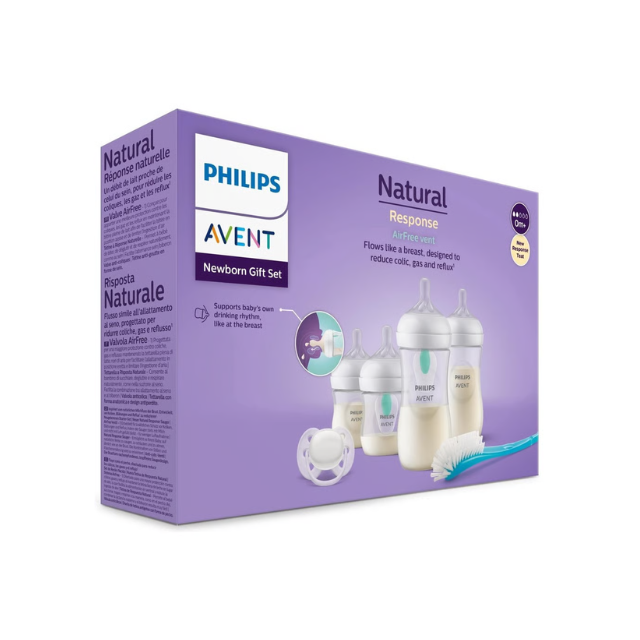 Set 4 Biber Nat 3 (2x4oz + 2x9oz) + Cepil +Chu - Avent