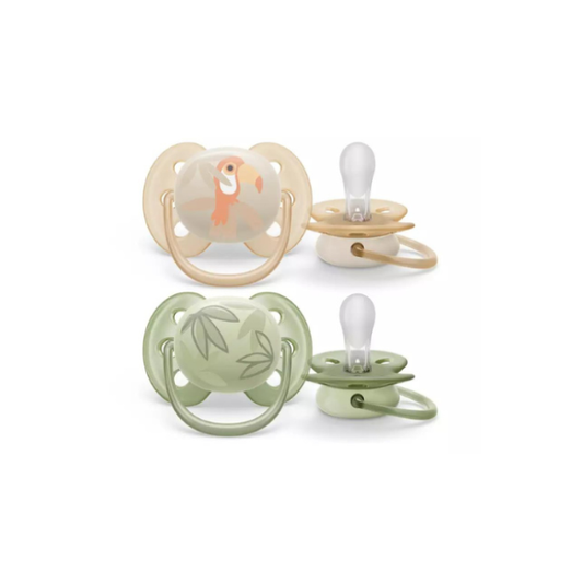 Chupón Ultra Soft 0-6m Niño x2 Pelik Verd/Beig - Avent