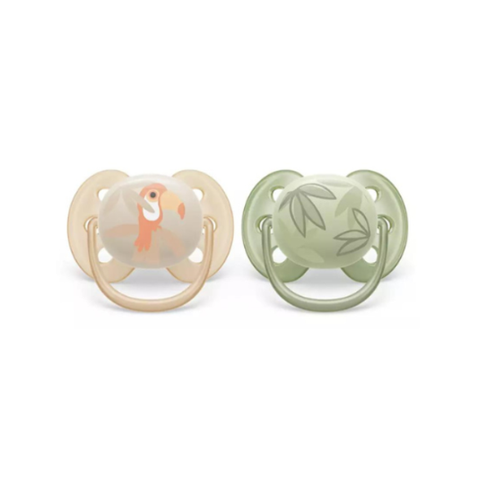 Chupón Ultra Soft 0-6m Niño x2 Pelik Verd/Beig - Avent