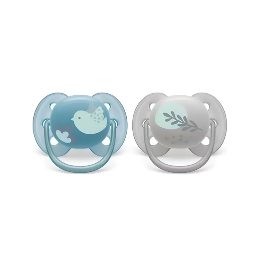 Chupón Utra Soft 6-18m Niño x2 Gorio Azu/Gris - Avent