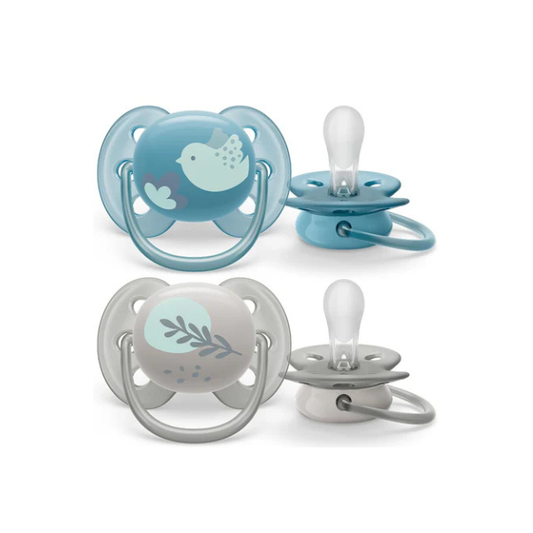 Chupón Utra Soft 6-18m Niño x2 Gorio Azu/Gris - Avent