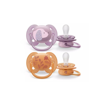 Chupón Utra Soft 6-18m Niña x2 Dog Lila-Naran - Avent