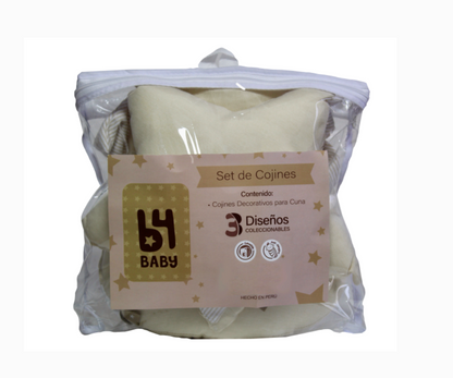 Cojines  3 PZ. Estrella - Sol Y Luna |  Beige B4 Baby