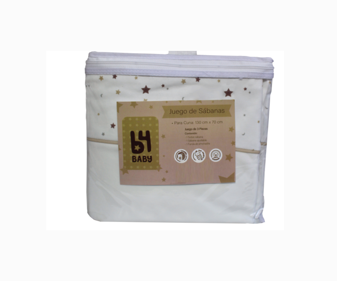 Sabanas Para Cuna Estrellas | Beige B4 Baby
