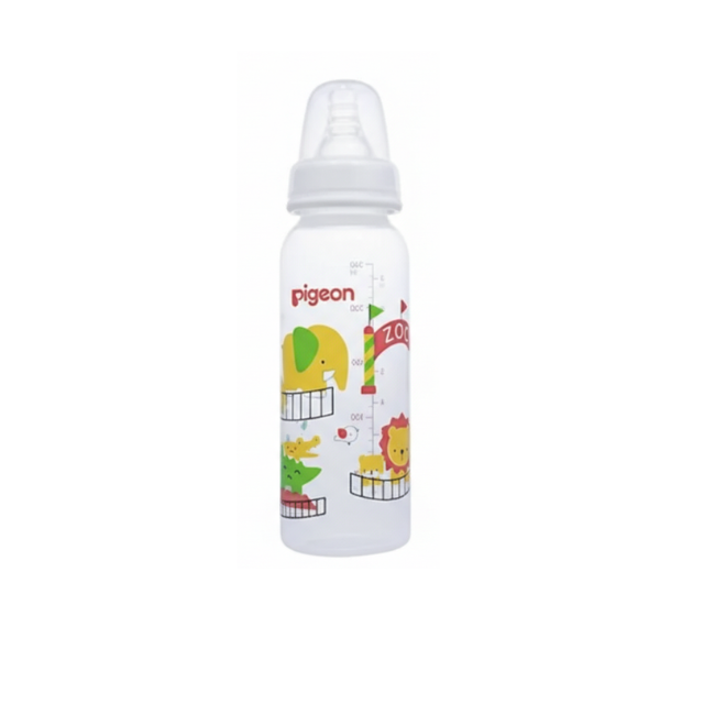 Biberón Peristáltico Standra  Decorado x 240 ML - Pigeon SOLO COLOR ROSADO