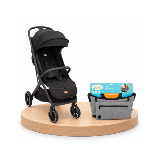 Combo: Coche DLX Montpellier Stroller + Organizador Para Coche | Black - Born