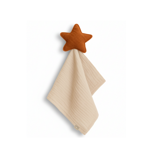 Cobija de Apego Estrella Ocre con Crudo