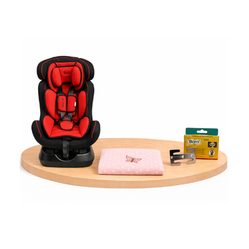 Combo Cobija Mariposa Rosada + H de Seguridad + Asiento de Auto Alpha | Red Black - Born