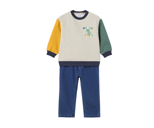 Conjunto Pantalón Denim Miel -Menta Mayoral