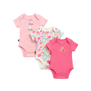 Conjunto 3 Enterizos Manga Corta | Flores - B4baby