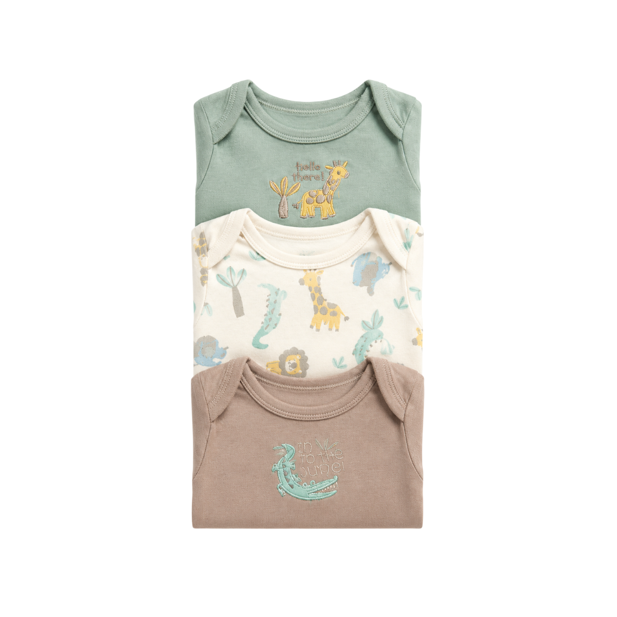 Conjunto 3 Enterizos Manga Corta | Selva - B4baby