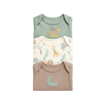 Conjunto 3 Enterizos Manga Corta | Selva - B4baby