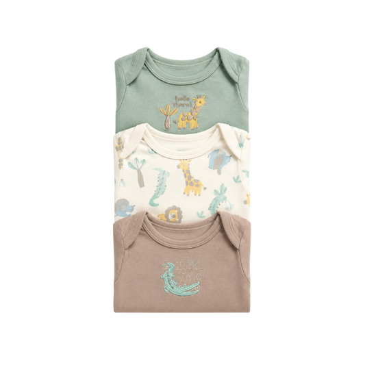 Conjunto 3 Enterizos Manga Corta | Selva - B4baby