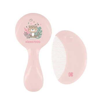 Cepilla y Peinilla Cerdas Naturales Savanna | Rosado - Kikkaboo