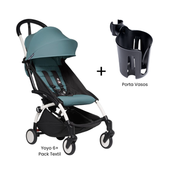Estructura de Coche Yoyo 2 Blanco + Cobertura Babyzen 6+ + Portavaso | Aqua - Yoyo