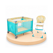 Combo: Silla de Comer Jungla + Corral Cuna | Blue - Peke
