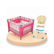 Combo: Silla de Comer Jungla + Corral Cuna | Pink - Peke