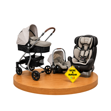 Combo Coche Travel Sistem DLX 5 en 1 Green + Bebé a Bordo + Asiento de Auto Alpha | Black Grey - Born