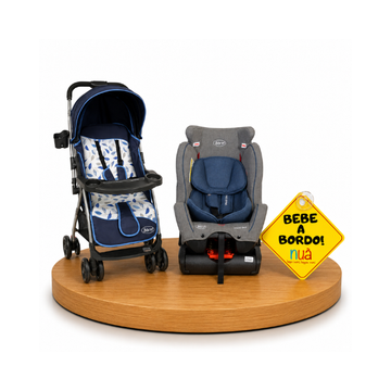 Combo Kazz Stroller Lynn Revesrible + Bebé a Bordo + Asiento de Auto Space One | Enzo - Born