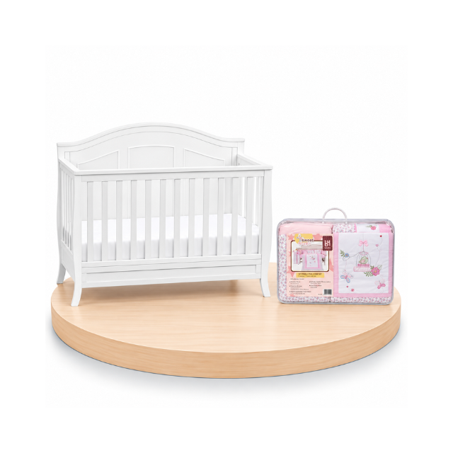 Combo: Cuna de Madera Emmett 4 en 1 + Set de Cuna | Sweet Dreams - B4baby