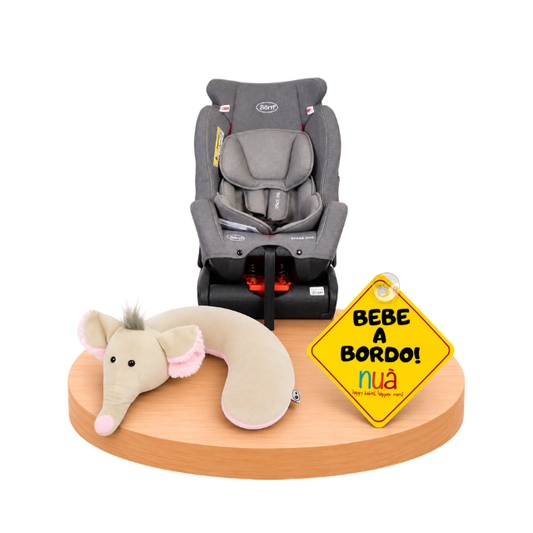 Combo: Asiento de Auto Space One + Soporte de Cuello Elefante + Bebé a Bordo | Kai - Born