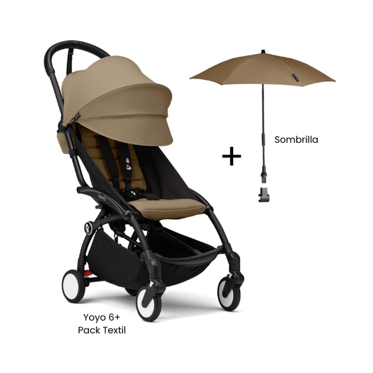 Estructura Coche Yoyo 3 Negro + Cobertura Babyzen 6+ + Sombrilla | Toffee - Yoyo