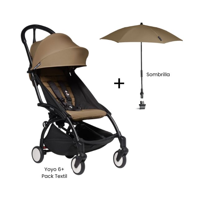 Estructura de Coche Yoyo 2 Negro + Cobertura Babyzen 6+ + Sombrilla | Toffee - Yoyo