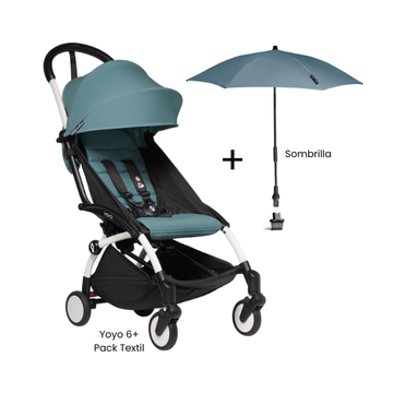 Estructura de Coche Yoyo 2 Blanco + Cobertura Babyzen 6+ + Sombrilla | Aqua - Yoyo