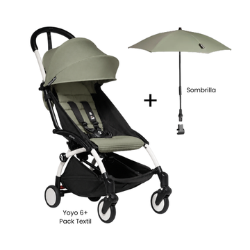 Estructura de Coche Yoyo 2 Blanco + Cobertura Babyzen 6+ + Sombrilla | Olivo - Yoyo