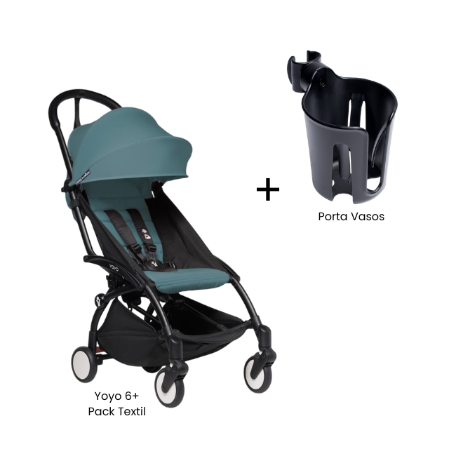 Estructura de Coche Yoyo 2 Negro + Cobertura Babyzen 6+ + Portavaso | Aqua - Yoyo