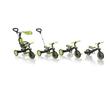 TRICICLO EXPLORER TRIKE 4 EN 1 VERDE LIMON GLOBBER