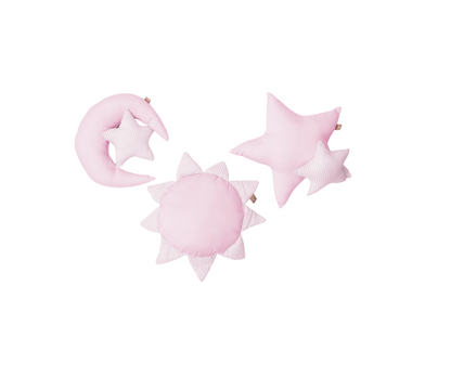 Cojines  3 PZ. Estrella - Sol Y Luna | Rosado B4 Baby