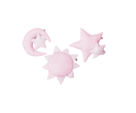 Cojines  3 PZ. Estrella - Sol Y Luna | Rosado B4 Baby