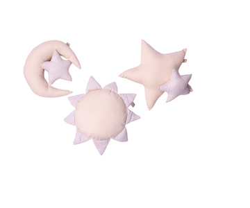 Cojines  3 PZ. Estrella - Sol Y Luna Rosado B4 Baby