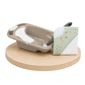 Combo Bañera Baby Bagno Beige + Toalla con Capucha | Sleepy Sheep - Kikkaboo