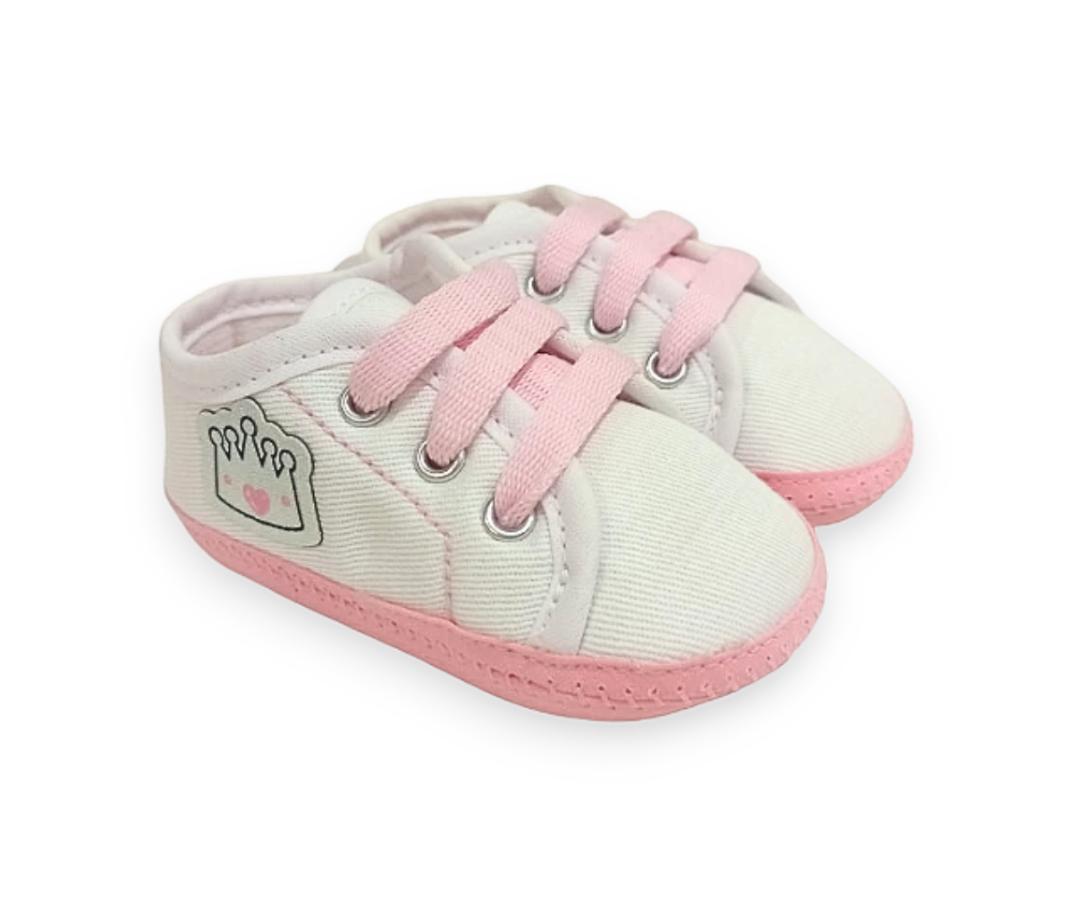 Zapatilla Beba Corona Blanco Peke B4 Baby