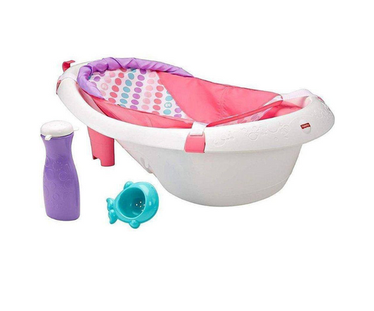 Bañera 4 EN 1 Rosada Con Malla  Y Asiento  Fisher Price