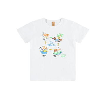 Pijama: Camiseta + Shorts Niños Blanco - Up Baby