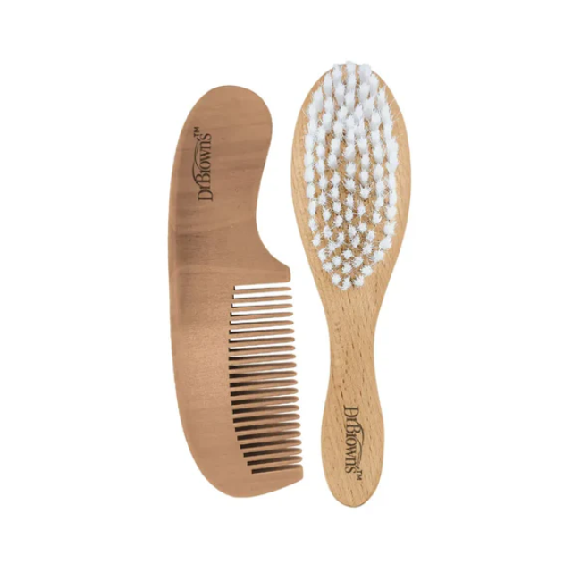 Set De Cepillo Y Peine Cerdas Suaves De Madera - Dr. Browns