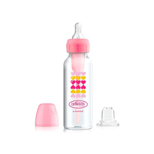 Biberón de Transición 2 en 1 B/S 8 Oz | Corazón Rosado - Dr. Browns